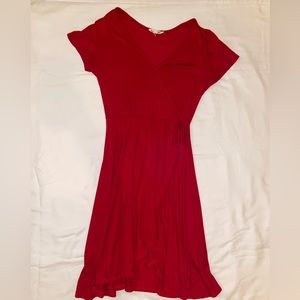 RED WRAP DRESS